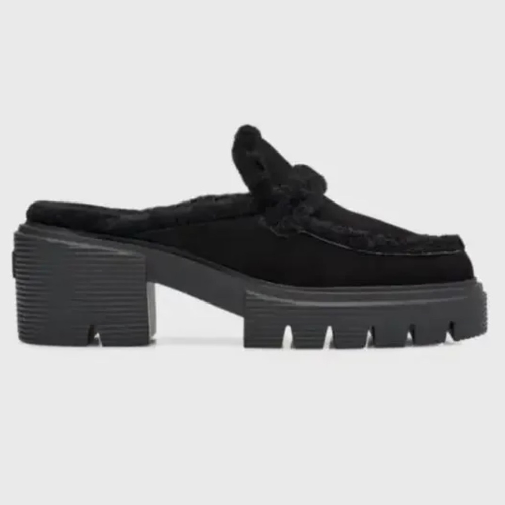 Stuart Weitzman Black Platform Lenox Mules